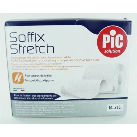 Bande Sparadrap Soffix Stretch – 10 m x 10 cm – Tissu extensible pour peaux sensibles1416