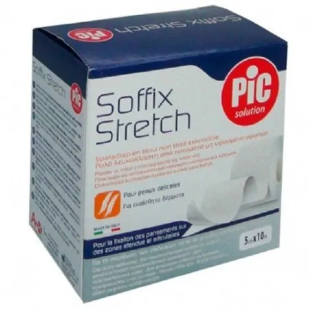 Bande Sparadrap Soffix Stretch – 10 m x 5 cm – Tissu extensible pour peaux sensibles1420