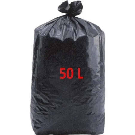 Sac poubelle 50L Tradex gris/noir – rouleau de 101676