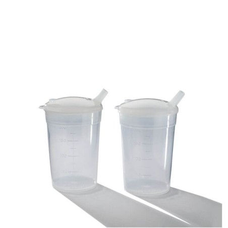 Lot de 2 verres à malade en PVC – 20 cl avec bec verseur fin (4 mm)3976