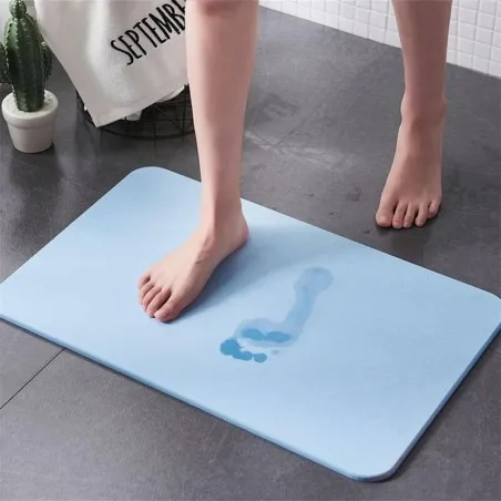 Tapis de bain anti dérapant en diatomite GRIS5557
