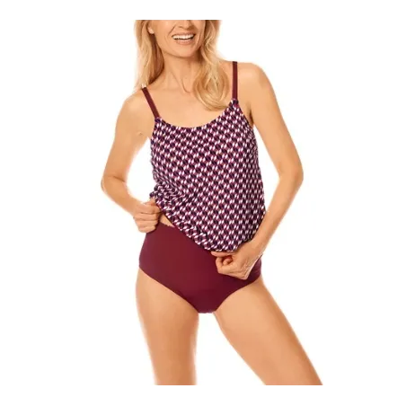 Maillot de bain Apulia Blouson et slip - rouge bordeaux6095