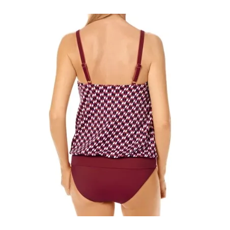 Maillot de bain Apulia Blouson et slip - rouge bordeaux6096