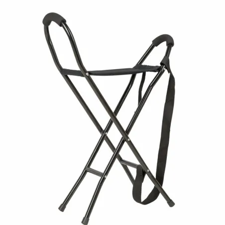 Canne-siège avec assise en tissu7189