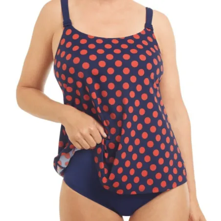Maillot de bain 2 Pièces - Alabama - Marine Rouille (Tankini + Slip)8385