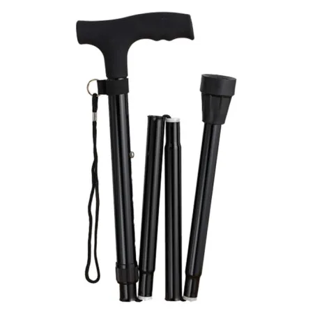 Canne pliante noire en T Soft Touch8728