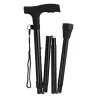 Canne pliante noire en T Soft Touch8728