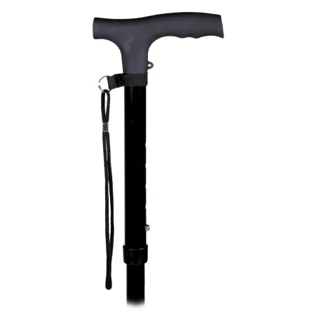 Canne pliante noire en T Soft Touch8729